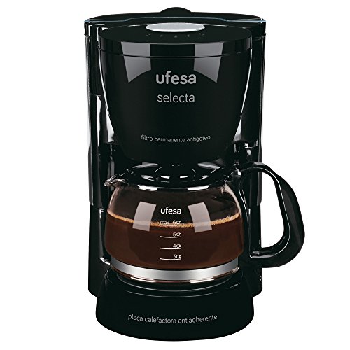 Ufesa Allegro 20 CG7212 Selecta-Cafetera de Goteo, 6 Tazas, 600W, Filtro Permanente, Jarra Especial Aroma, 600 W, plástico, Negro