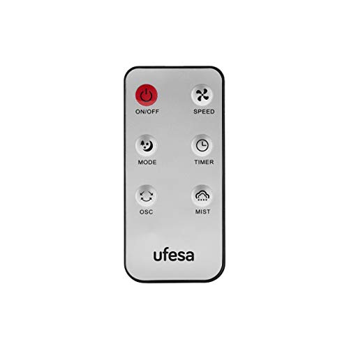 Ufesa MF4090 - Ventilador nebulizador, mando a distancia, 3 modos, temporizador 7.30 h, diámetro 40 cm, Negro