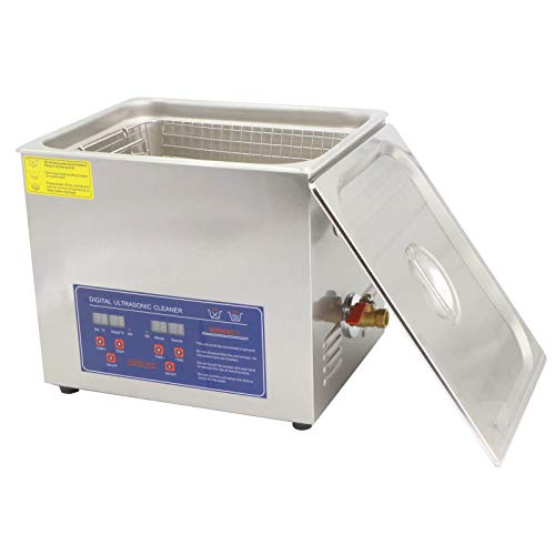 UFLIZOGH Limpiador Ultrasónico Profesional 10L de Acero Inoxidabl con Temporizador y pantalla digital Calentamiento para Relojes de Limpieza Gafas de Joyería Dental (10L)