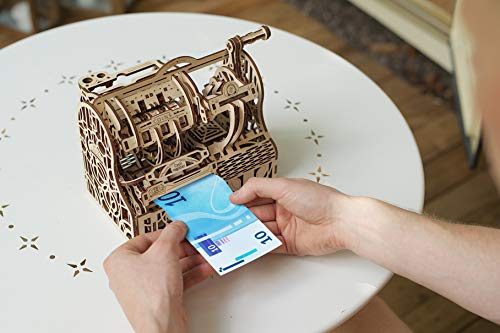 UGEARS maquetas para Construir para Adultos- Caja registradora Puzzle 3D - Modelo mecánico uniqo - Kit para Adultos y Adolescentes - Rompecabezas Madera 3D para Construir - Kits de construcción 3D