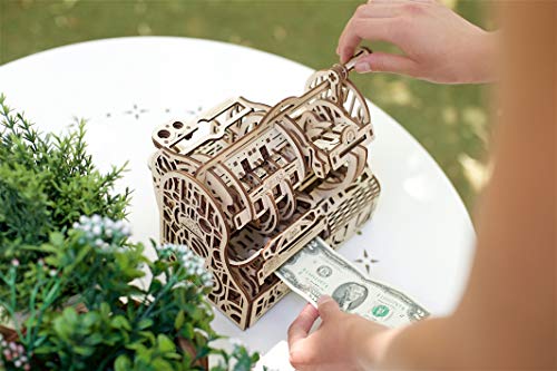 UGEARS maquetas para Construir para Adultos- Caja registradora Puzzle 3D - Modelo mecánico uniqo - Kit para Adultos y Adolescentes - Rompecabezas Madera 3D para Construir - Kits de construcción 3D