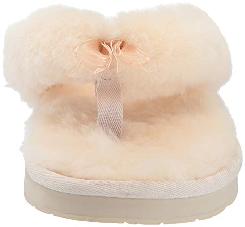 UGG Female Fluff Flip Flop III Slipper, Natural, 6 (UK)
