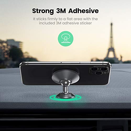 UGREEN Soporte Movil Coche Iman, Soporte Magnetico Móvil Coche Soporte Auto Car Mount con Adhesivo 3M Rotación 360° Sujeccion para Xiaomi Redmi Note 8 Pro Mi10 Samsung S20 S10 S9 iPhone SE 2020