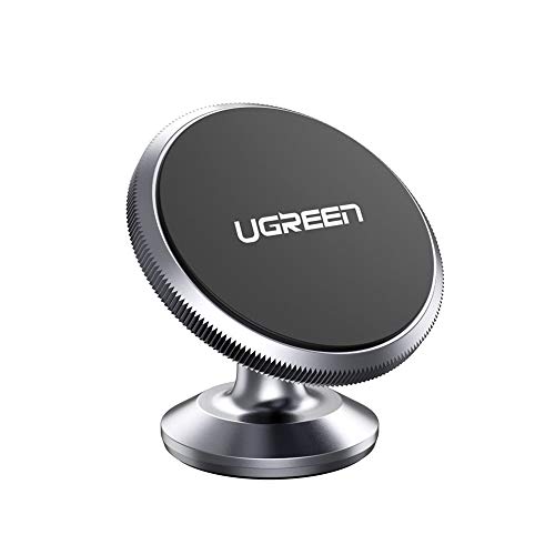 UGREEN Soporte Movil Coche Iman, Soporte Magnetico Móvil Coche Soporte Auto Car Mount con Adhesivo 3M Rotación 360° Sujeccion para Xiaomi Redmi Note 8 Pro Mi10 Samsung S20 S10 S9 iPhone SE 2020