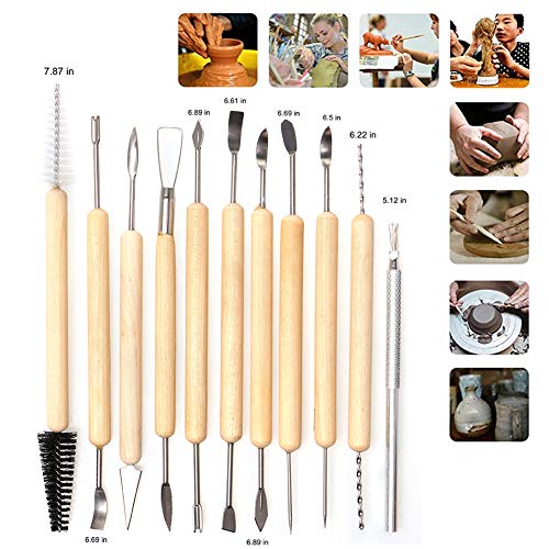 UHAPEER 61PCS Cerámica DIY Kit, Esculpir Arcilla Polimérica Herramientas, Para Modelo vela, Cerámica y Porcelana, Para Profesionales o Principiantes
