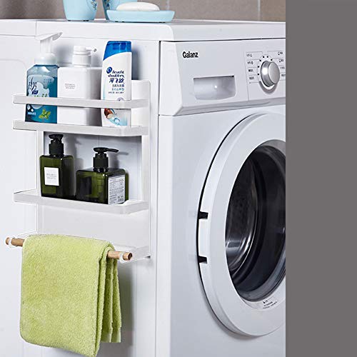 UHAPEER Estante Magnetico Frigorifico, Especias Estantería de Almacenamiento, Plegable Soportes Especias, para Cocina Salón Cuarto Lavado (Blanco, M)