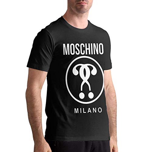 UiikIIDl Camisetas y Tops Hombre Polos y Camisas MichaelWare Men's Moschino Milano Short Sleeve T-Shirts Summer Cool Funny Top Blouse for Unisex Black,