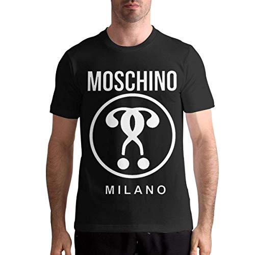 UiikIIDl Camisetas y Tops Hombre Polos y Camisas MichaelWare Men's Moschino Milano Short Sleeve T-Shirts Summer Cool Funny Top Blouse for Unisex Black,