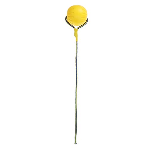 UKCOCO Pelota de Juguete para Perros, Mascotas Pelota de EVA con Cuerda, Pelota de Interactivos Juguete con Cuerda para Morder para Perros (Amarillo)