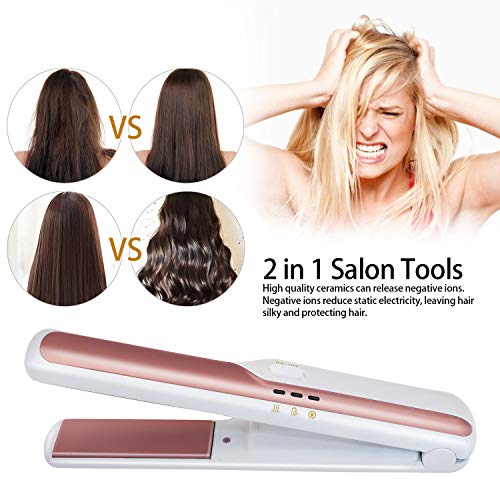 UKLISS - Plancha para el pelo sin cable 1 en plancha de viaje inalámbrica plana, tamaño mini portátil, planchas con carga USB para cabello corto y fino