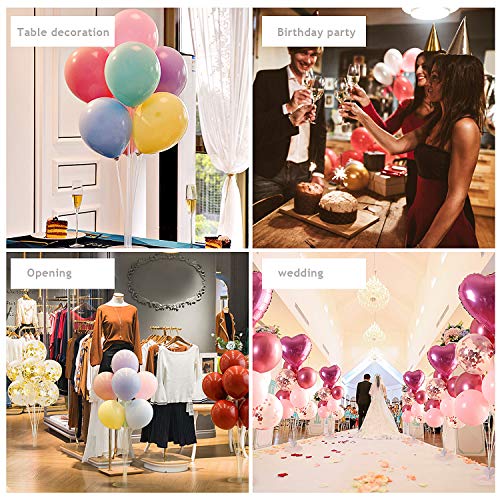 Ulikey 4 Juegos de Kit de Soporte de Globo Transparente, Juego de Soporte Palos de Globos, Árbol de Globos con Paleta de Plástico Soporte de Globos, Decoración, Boda, Cumpleaños