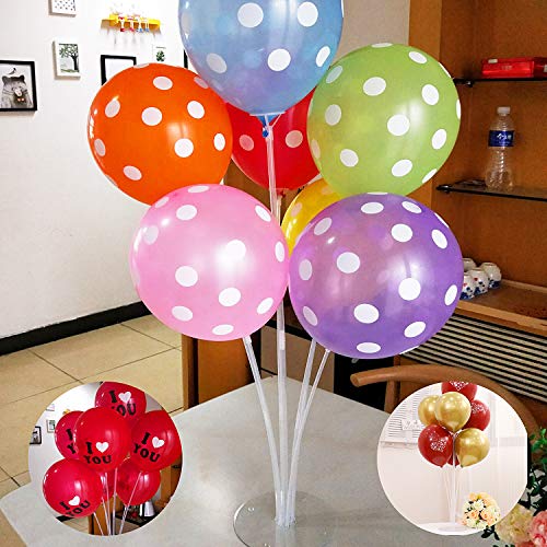 Ulikey 4 Juegos de Kit de Soporte de Globo Transparente, Juego de Soporte Palos de Globos, Árbol de Globos con Paleta de Plástico Soporte de Globos, Decoración, Boda, Cumpleaños