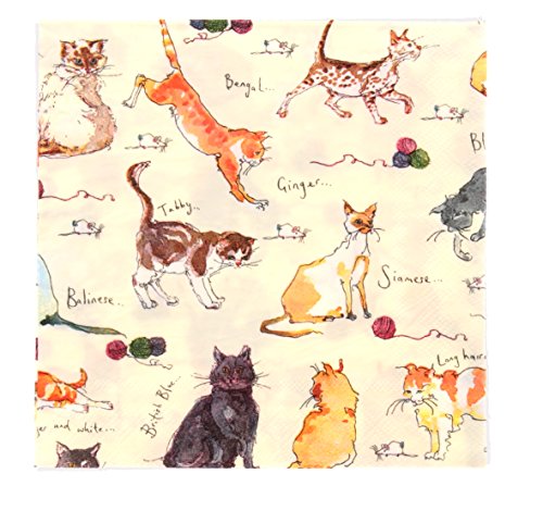 Ulster Weavers Madeleine Floyd - Servilletas (20 Unidades), diseño de Gatos