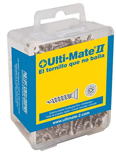Ulti-Mate II B30016L Caja grande con tornillos de alto rendimiento para madera acabado ZINCADO de 3,0 x 16 mm, Set de 100 Piezas