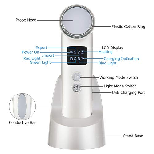 Ultrasonidos Instrumento De La Belleza Del Color Casa Cálida Luz De Iones Positivos Y Negativos Instrumento De Introducción De Vibraciones Cuidado Facial Instrumento De Masaje