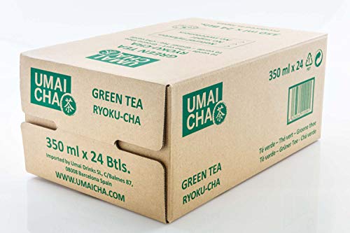 UMAICHA - Green Tea Ryokucha Japones 0 Cal, sin azucar ni edulcorantes - Infusión Natural de una Selección de Hojas de Té Verde - Pack de 24 x 350ml