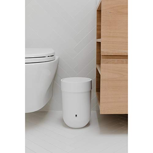 Umbra Touch Basura para baño, blanco, Cubo con tapa