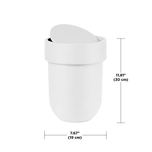Umbra Touch Basura para baño, blanco, Cubo con tapa