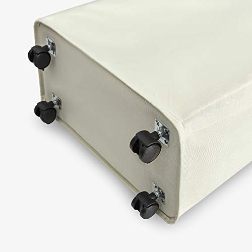 UMI Cesta de Lavandería Delgada sobre Ruedas Alta Rolling Lavandería Cesta Plegable Ropa Sucia Cesta Delgada Cesta Estrecha (22 Pulgadas, Beige)