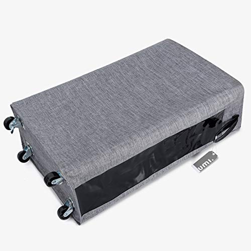 UMI Cesto de Ropa Rodante Grande con Ruedas Cesto de Ropa Delgado con Ventana Transparente Cesto de Ropa Sucia Alta Cesto de Almacenamiento de Ropa Delgada Gris