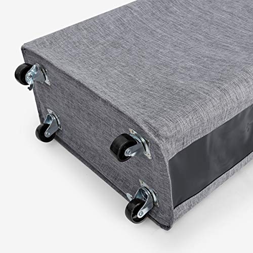 UMI Cesto de Ropa Rodante Grande con Ruedas Cesto de Ropa Delgado con Ventana Transparente Cesto de Ropa Sucia Alta Cesto de Almacenamiento de Ropa Delgada Gris