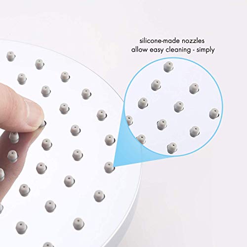 Umi. por Amazon - Cabezal de ducha fijo con conector de bola de metal giratorio, tamaño extragrande (20,3 cm), acabado de cromo pulido
