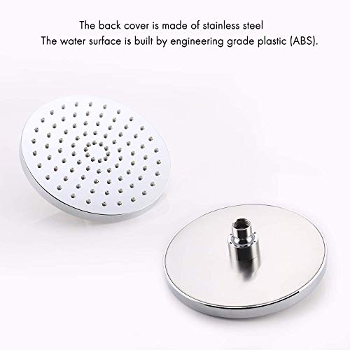 Umi. por Amazon - Cabezal de ducha fijo con conector de bola de metal giratorio, tamaño extragrande (20,3 cm), acabado de cromo pulido