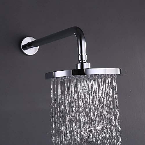 Umi. por Amazon - Cabezal de ducha fijo con conector de bola de metal giratorio, tamaño extragrande (20,3 cm), acabado de cromo pulido