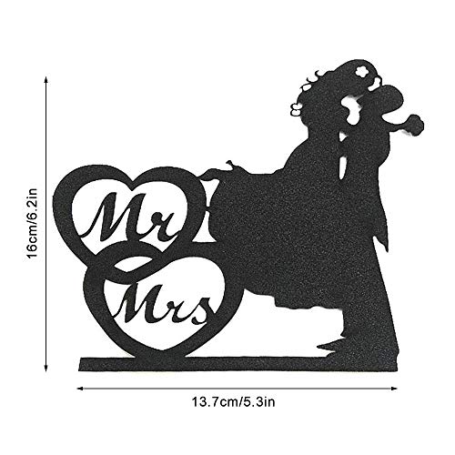 un brand Lvjkes Topper de la Torta de Boda, Cake Topper Personalizado, Sr. y Sra. Cake Topper, Divertido Adorno Acrílico para Tarta para Novios, Bodas, Aniversarios de San Valentín, Negro