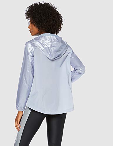 Under Armour Metallic Woven FZ Parte Superior del Calentamiento, Mujer, Azul, XS