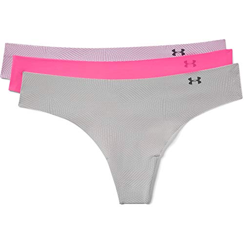 Under Armour Women's UA Pure Stretch Thong Underwear Printed 3-Pack Ropa Interior de Mujer para una Silueta más Suave y Favorecedora, Morado (Purple), XS