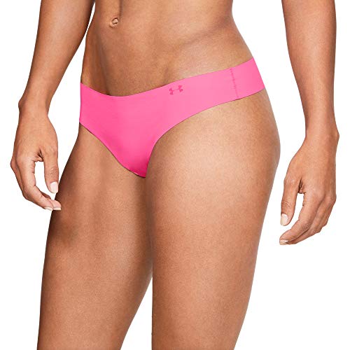 Under Armour Women's UA Pure Stretch Thong Underwear Printed 3-Pack Ropa Interior de Mujer para una Silueta más Suave y Favorecedora, Morado (Purple), XS