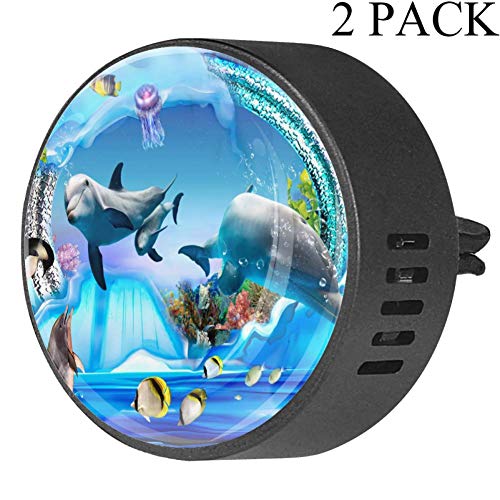 Underwater World - Difusor de aceites esenciales para coche, aroma a medusas y delfín, aroma de goma EVA, difusor de aceites esenciales, fruta de la pasión floral