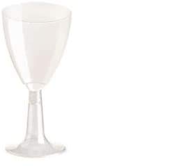 Uni EN13432 - Juego de 20 copas de vino biológico de agua de 9,5 cm de altura, con pata de PLA transparente, rígido, biodegradables y compostables, para residuos húmedos