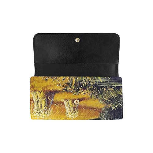 Único Personalizado Hermoso Paisaje Molino Campo de Trigo Pueblo Mujeres Trifold Monedero Monedero Largo Titular de la Tarjeta de Crédito Caso Bolso