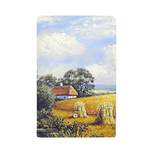 Único Personalizado Hermoso Paisaje Molino Campo de Trigo Pueblo Mujeres Trifold Monedero Monedero Largo Titular de la Tarjeta de Crédito Caso Bolso