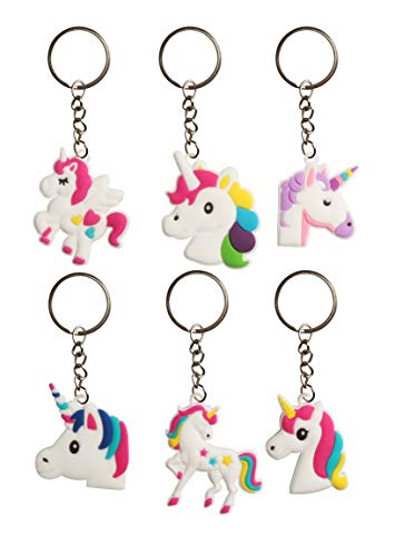 Unicornio Collar Llavero Rubber Anillo Espiral Pelo Corbatas Pulsera Silicona Goma Horquilla Pinza Pelo Cabello Escuela Clase Piñata Cumpleaños Xmas Adornos Juguete Bolsas Relleno llenador Regalo