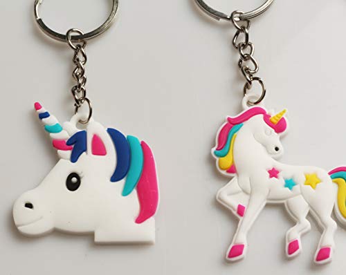 Unicornio Collar Llavero Rubber Anillo Espiral Pelo Corbatas Pulsera Silicona Goma Horquilla Pinza Pelo Cabello Escuela Clase Piñata Cumpleaños Xmas Adornos Juguete Bolsas Relleno llenador Regalo