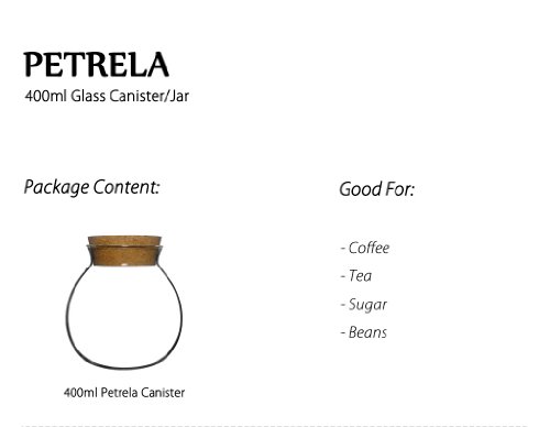 Unihom – Petrela 400 ml tarro de cristal para té, café y azúcar, diseño de gallinas con tapa de corcho – Cocina Almacenamiento de alimentos, 2 Jars