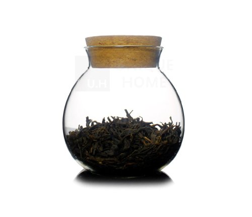 Unihom – Petrela 400 ml tarro de cristal para té, café y azúcar, diseño de gallinas con tapa de corcho – Cocina Almacenamiento de alimentos, 2 Jars