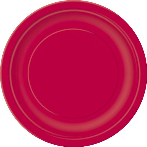 Unique Party 31453), Platos de Papel - 21.9 cm - Rojo - Paquete de 16