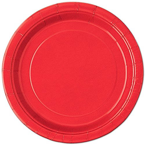 Unique Party 31453), Platos de Papel - 21.9 cm - Rojo - Paquete de 16