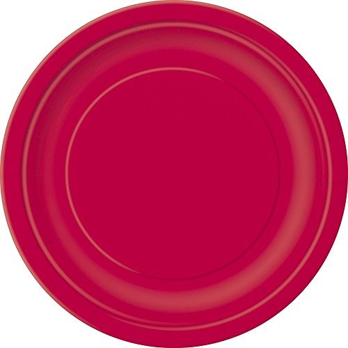 Unique Party 31453), Platos de Papel - 21.9 cm - Rojo - Paquete de 16