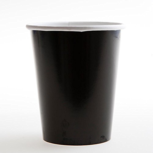 Unique Party-32020 Paquete de 10 vasos de papel, color negro, 354 ml (32020)