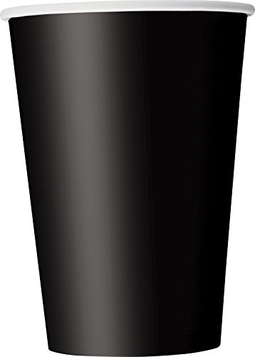Unique Party-32020 Paquete de 10 vasos de papel, color negro, 354 ml (32020)