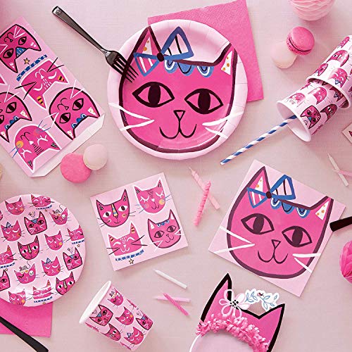 Unique Party - Servilletas de Papel - Diseño de Fiesta de Gato Rosa - Paquete de 16 (73242)