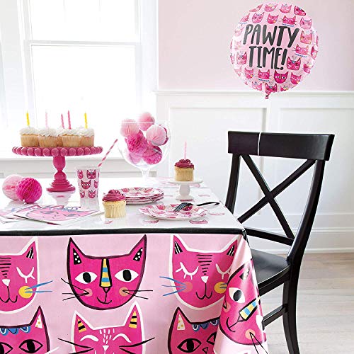 Unique Party - Servilletas de Papel - Diseño de Fiesta de Gato Rosa - Paquete de 16 (73242)