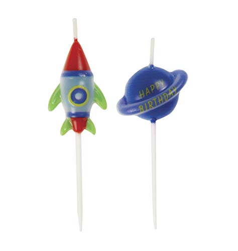 Unique Party - Velas de Cumpleaños - Diseño de Fiesta en el Espacio Exterior - Conjunto de 6 (73270)