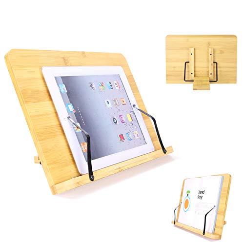 UNIQUEBELLA Soporte de Libro Lectura Atril Ajustable Plegable Estantes Escritorio Portátil para Leer Papeles (Plano, mediano)