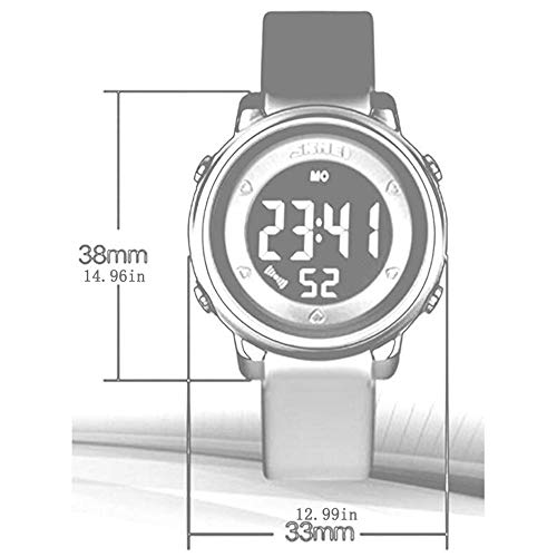 Unisex Reloj de los Deportes al Aire Libre del Reloj de Moda de Estilo Digital Multifuncional Reloj analógico Aprendizaje Reloj Resistente al Agua de azúcar de Color,Azul